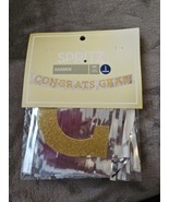 SPRITZ Graduation Fringe Banner Congrats Grad, Gold, Black 6 feet wide - £3.69 GBP