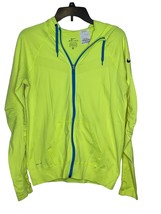 Nike Women&#39;s Jacket Hooded Full Zip Up Arm Hole Neon Yellow/Green Sz. Medium - £19.51 GBP
