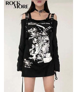 Printed Long Sleeve T Casual Strapless Halter Top Loose Tshirts - $100.25 CAD