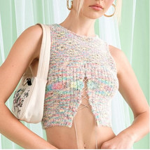 Pretty Garbage  Soft Multi-Color Sleeveless Crop Top   in sizes - M - £39.17 GBP