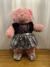2018 Build a Bear Bright Pink Happy Hugs Heart Nose Teddy Plush Stuffed Animal - £17.20 GBP