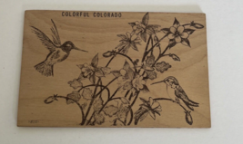 Real wood Postcard Colorado Hummingbird - £13.91 GBP