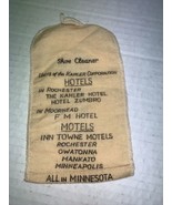 VINTAGE AD SHOE CLEANER POLISH CLOTH UNITS OF KAHLER CORP HOTELS &amp; MOTEL... - $179.83 MXN