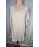 Women&#39;s Sonoma Lifestyle 1X Waffle Knit Sweater Tunic Beige Lightweight - $11.13