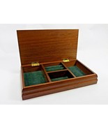 WOODEN JEWELRY BOX 4 Compartment Felt Lined w/ Ring Baffles 9 1/2 x5 1/2... - $316.40 MXN
