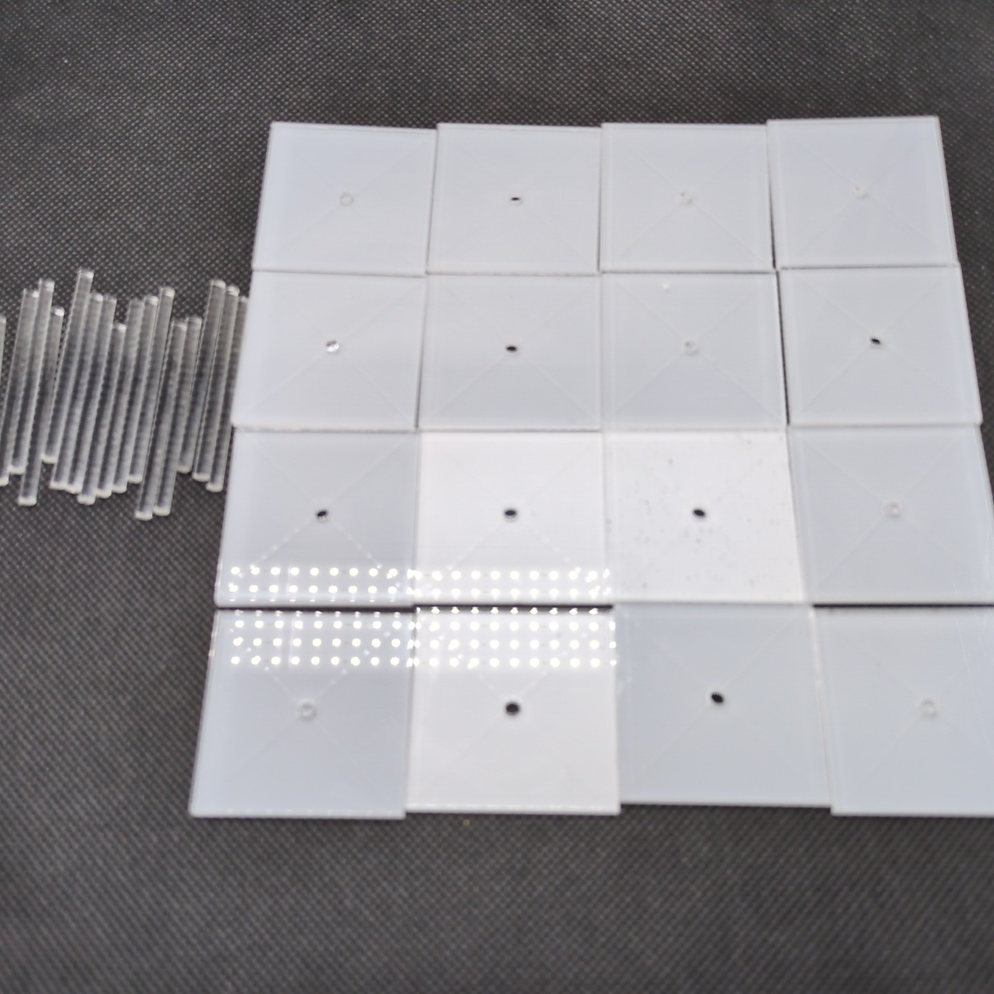 Lot Of (16) Clear/White Acrylic Miniature 1.5&quot; Flight Stand Bases And 2&quot;... - $19.79
