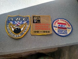 (3) Vintage 1960s ABC Bowling Embroidered Jacket Shirt Patches ORIGINAL Patches - £10.19 GBP