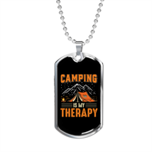 Camper Necklace Camping Therapy Orange Necklace Stainless Steel or 18k Gold Dog - £37.53 GBP+