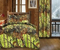 1 pc Twin size Yellow Woods Camo (Lime) Comforter - £38.31 GBP