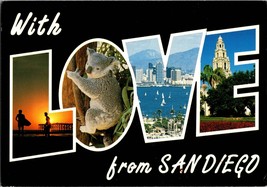 Postcard, Greetings from San Diego, Beach, Zoo, Weather, Koala with Love - $6.57