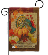 Autumn Blessings Turkey Burlap - Impressions Decorative Garden Flag G163070-DB - £18.06 GBP