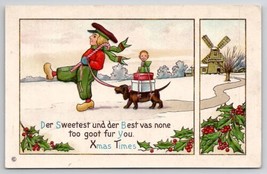 Christmas Boy Dachshund Dog Sled Davidson Family Long Pine Nebraska Postcard A36 - £11.95 GBP