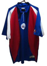 Philadelphia 76ers NBA HWC Blue Pullover Vintage 90s Pre-Game Warmup Shirt XL - £22.64 GBP