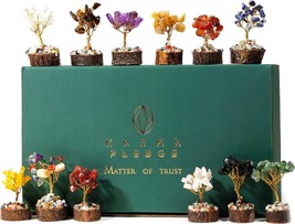 Crystal Tree Gifts for Women Set of 12 Handcrafted Tree of Life Chakra H... - £65.56 GBP