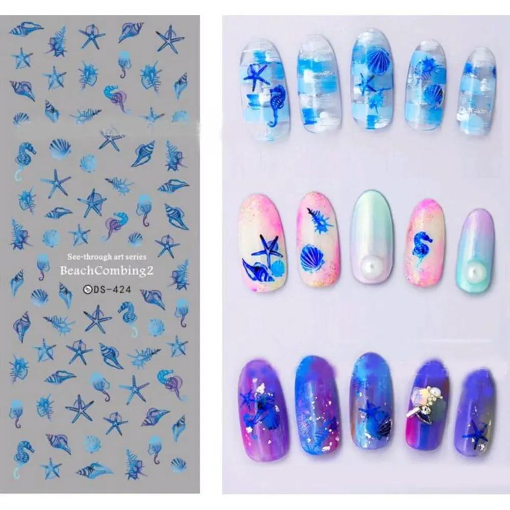 Play 1sheet Starfish Sea Horse Nail Water Decals of Nails Transfer Stickers Ocea - £23.29 GBP