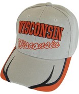 Wisconsin Block and Script Lettering Baseball Cap with Embroidered Bill ... - $27.28 CAD