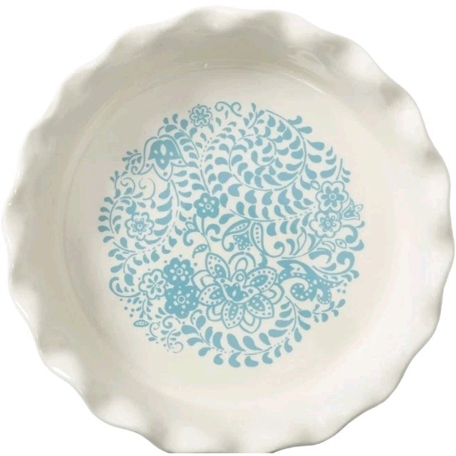 Pioneer Woman ~ FLEA MARKET ~ Stoneware ~ 10.5" Dia. Pie Plate ~ Ruffled Edge Item image 2