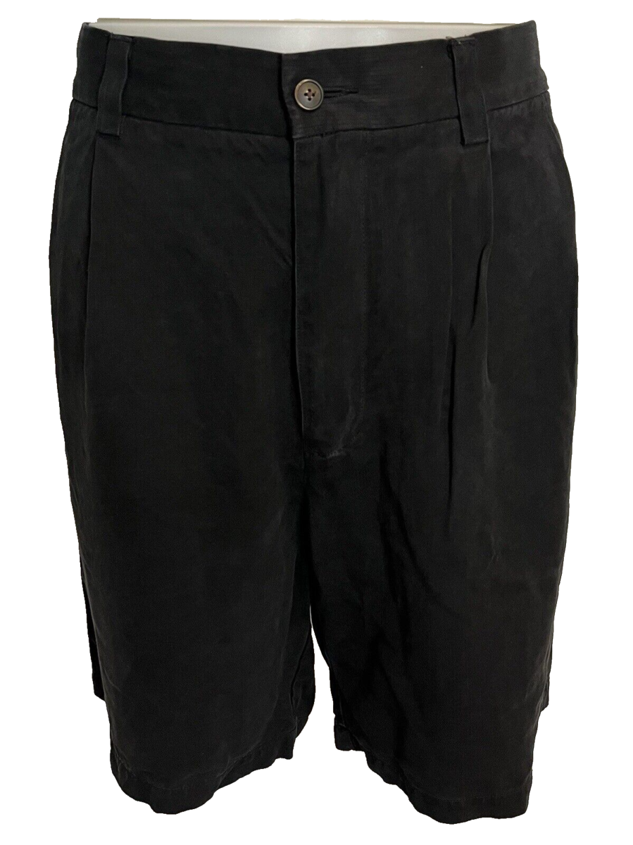 Tommy Bahama Black Silk Pleated Front Shorts size 34 - $23.74