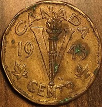1943 Canada 5 Cents Coin - £1.79 GBP