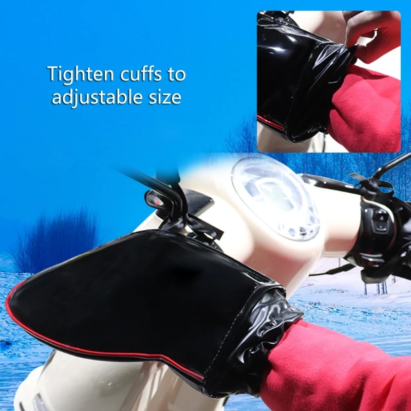 Waterproof Motorcycle Handlebar Mitts - Durable and Flexible Hand Warmer Muffs - £20.11 GBP
