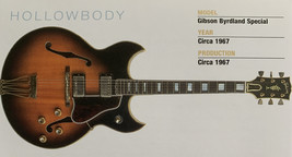 Circa 1967 Gibson Byrdland Special Guitar Fridge Magnet 5.25&quot;x2.75&quot; NEW - $3.84