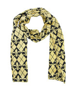 *Fleur De Lis 13-by-54 inch Gold and Black Argyle Print Ladies Fashion S... - $10.80