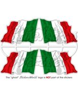 ITALIA Bandiera Onda Italiana, Adesivi in Vinile per Auto 50mm x4 Stickers - $5.94