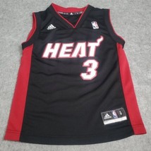 Miami Heat Dwyane Wade #3 Black NBA Jersey Youth Size Small 8 Adidas Basketball - $19.79