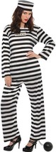 Suit Yourself Criminal Stripes Lawless Lady Costume Halloween Dress Adul... - £15.75 GBP