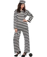 Suit Yourself Criminal Stripes Lawless Lady Costume Halloween Dress Adul... - $26.92 CAD