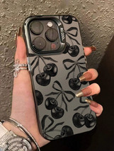 Transparent Black Cherry Bow Camera Phone Case Compatible with iPhone 13 - $5.11