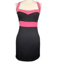 Black and Pink Mini Bodycon Dress Size Small  - £19.33 GBP