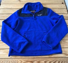 Hollister California Men’s 1/2 Zip Fleece jacket size L Blue G10 - £14.82 GBP