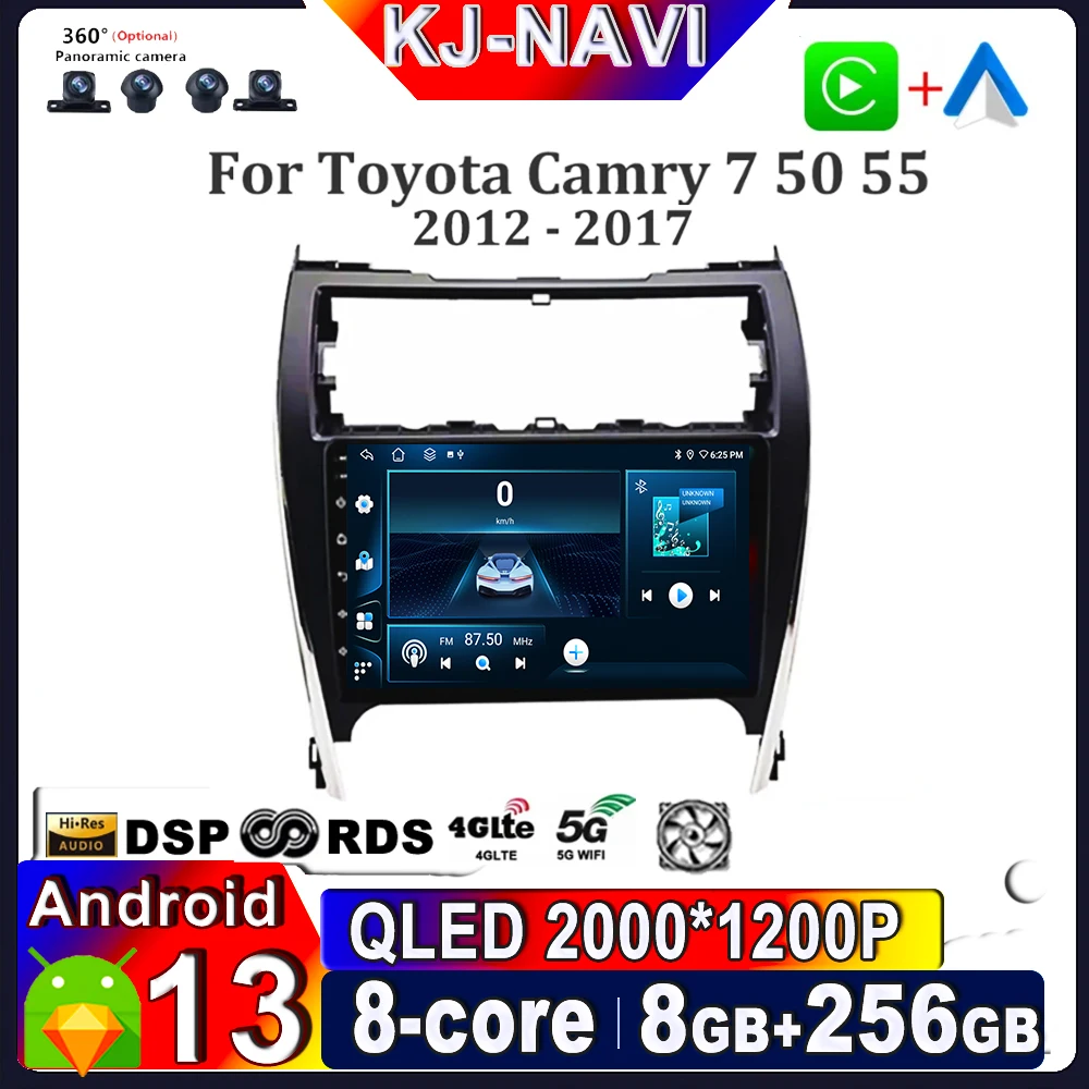 Android 13 for Toyota Camry 7 50 55 2012 2013 2014 - 2017 Car Multimedia... - $154.43+