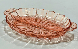 Vintage Pink Depression Glass Divided Dish Oyster and Pearl Anchor Hocking 1930s - £15.29 GBP