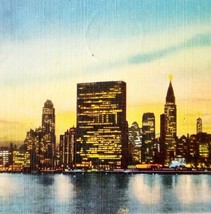 NYC Midtown Skyline Postcard United Nations Building New York c1930s DWS5D - £19.54 GBP