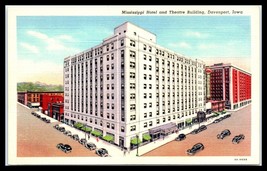 IOWA Postcard - Davenport, Mississippi Hotel &amp; Theatre Building F8 - £3.15 GBP