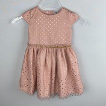 Carter&#39;s Pink Tulle Gold Metallic Polka Dotted Girls 3T Toddler Dress - £17.97 GBP