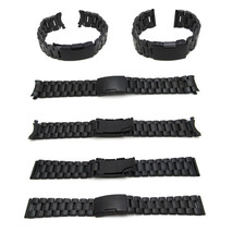 New Watch Strap Bracelet Black Pvd Stainless Steel Divers Band Deployment Clasp - £15.72 GBP