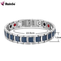 Stainless Steel Bracelet For Women Men Paint Baking Blue Homme Health Care Magne - £27.61 GBP