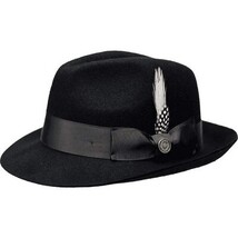 Men Bruno Capelo Fedora Hat Wool 100% Fine Australian Wool Marco MC940 Black image 4