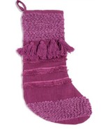 Artisan Lumina Lou Purple Magenta Tassel Cotton Knit Stocking NWT 20&quot; L - $377.48 MXN