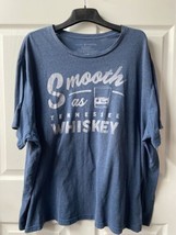 Lyric &amp; Culture Smooth Tennesee Whiskey Graphic T Shirt Blue Big Size 3XB - £10.75 GBP