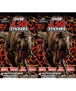 Jurassic World  - Over 150 Stickers 4 Sheet Sticker Book (Set of 2) - £10.17 GBP