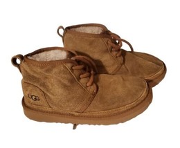 Ugg Boots Youth 2 Boys Neumel Chukka Schearling Brown Suede Lace Up - £38.66 GBP