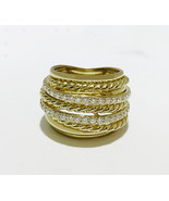 David Yurman Crossover Wide Ring in 18K Yellow Gold with Diamonds - €2.689,08 EUR
