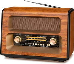 With Its Large Vintage Radio Style, Prunus J-199 Features Bluetooth, Am/Fm Radio - £61.19 GBP