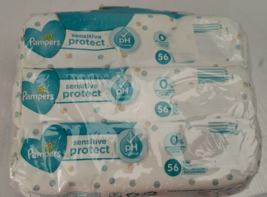 PAMPERS Sensitive Protect Baby Soft Wipes 56Ct Hypoallergenic Unscented ... - €9,36 EUR