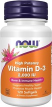 NOW Foods Vitamin D3 2000 IU (Pack of 120 Softgels) - $7.69