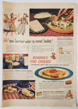 1944 Borden&#39;s Fine Cheeses Vintage WW2 Print Ad Wonderful Buys For Your Points - £10.12 GBP